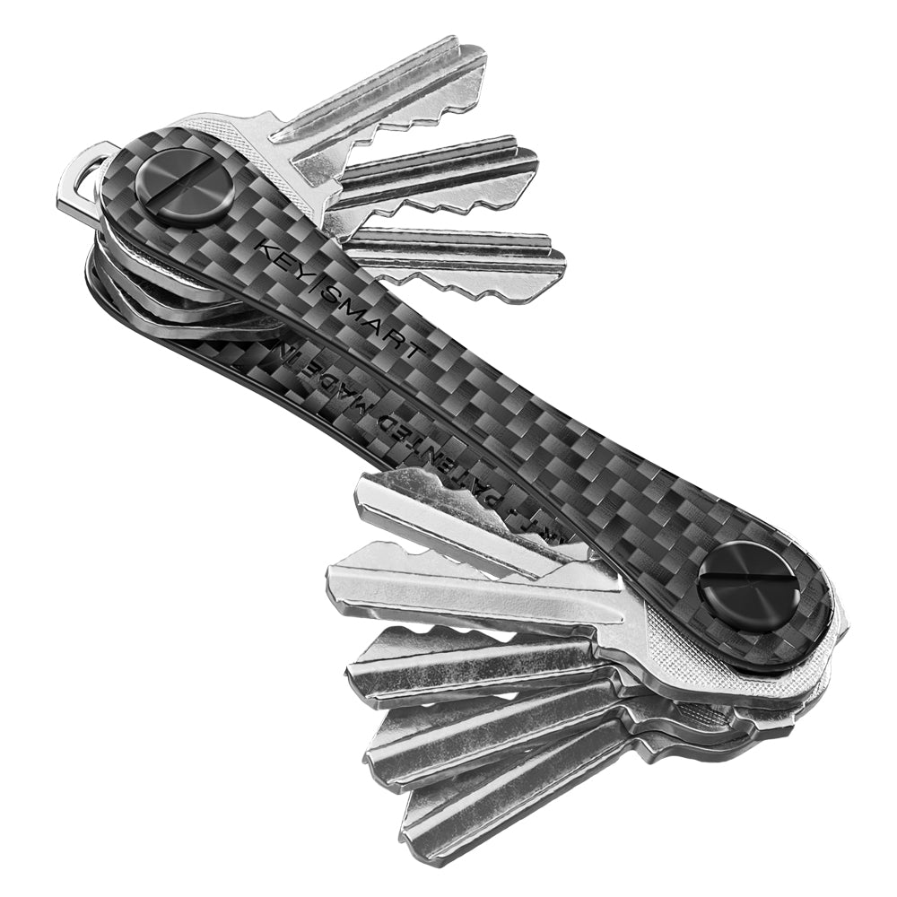 KeySmart Original - Compact Key Holder and Keychain Organiser Up to 8 Keys - Carbon Fiber 3K