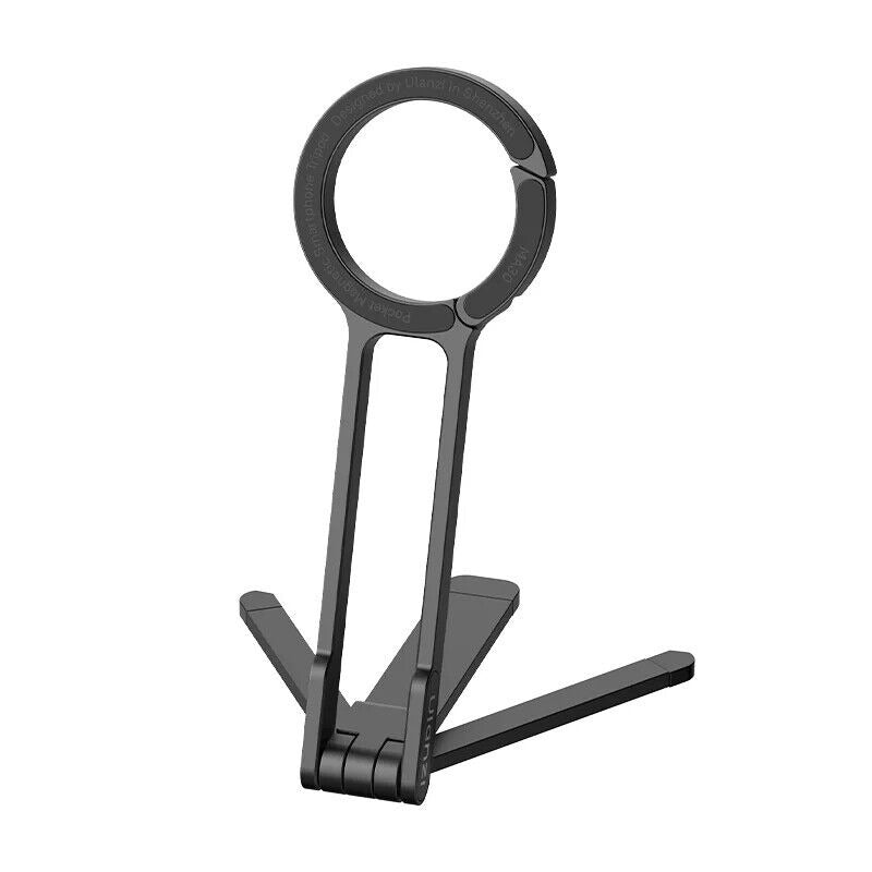 ULANZI MA30 Magnetic Phone Tripod Stand for iPhone - Aluminium Maglock Smartphone Mini Tripod Pocket Cell Phone Stand Dual-Sided Magnet Quick Mount Compatible with iPhone 16 15 14 13 12 Magsafe Dark Grey