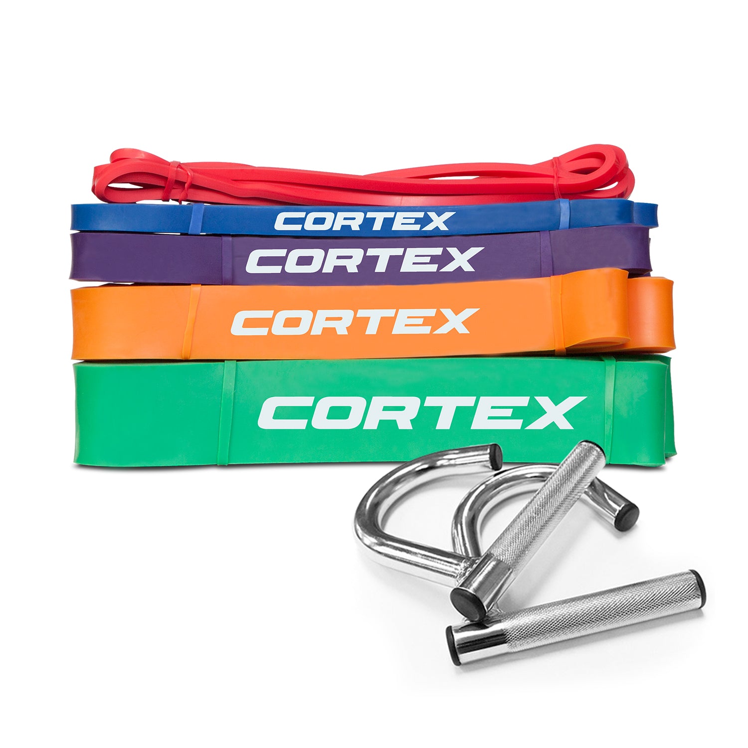 CORTEX Resistance Bands Set with Steel Handles for Fitness Training