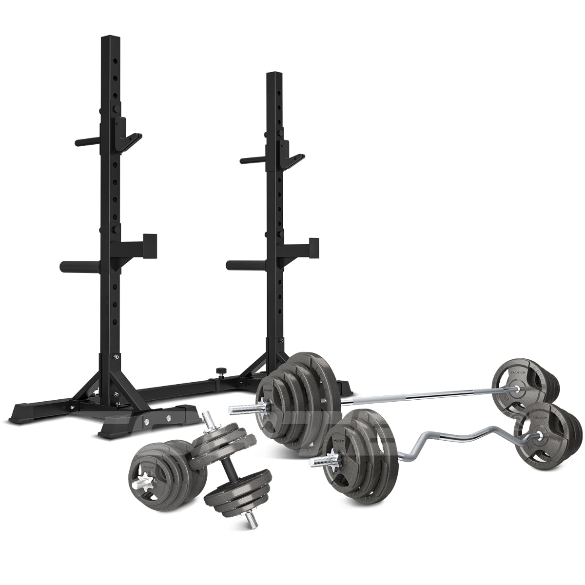 Cortex SR10 Squat Rack 90kg Tri-Grip Weight Bar Set