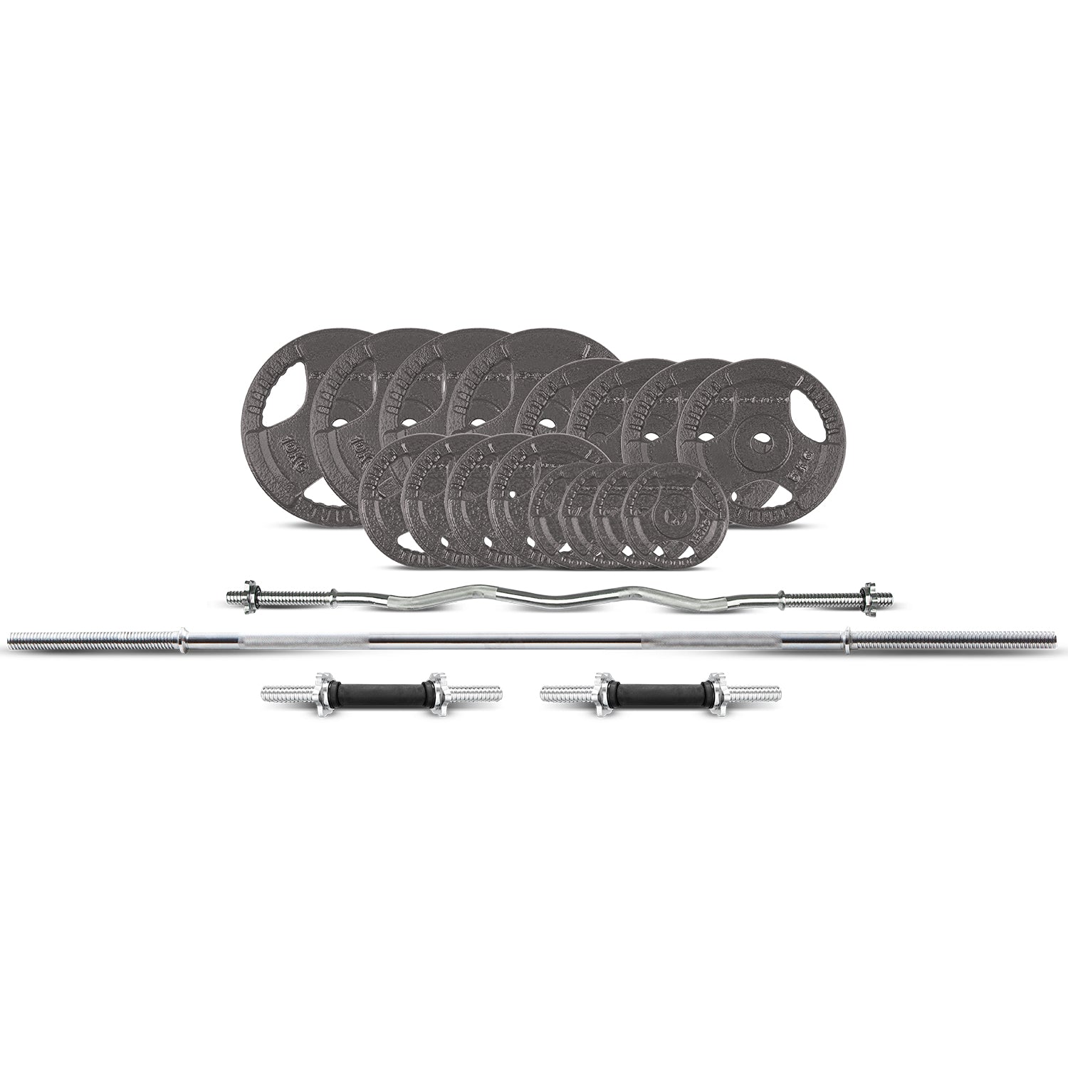 CORTEX 90kg Tri-Grip Barbell Weight Set 25mm Cast Iron