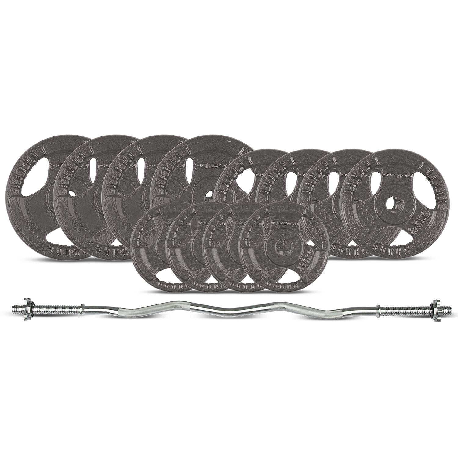 Cast Iron 40kg Curl Bar Weight Set 25mm - CORTEX