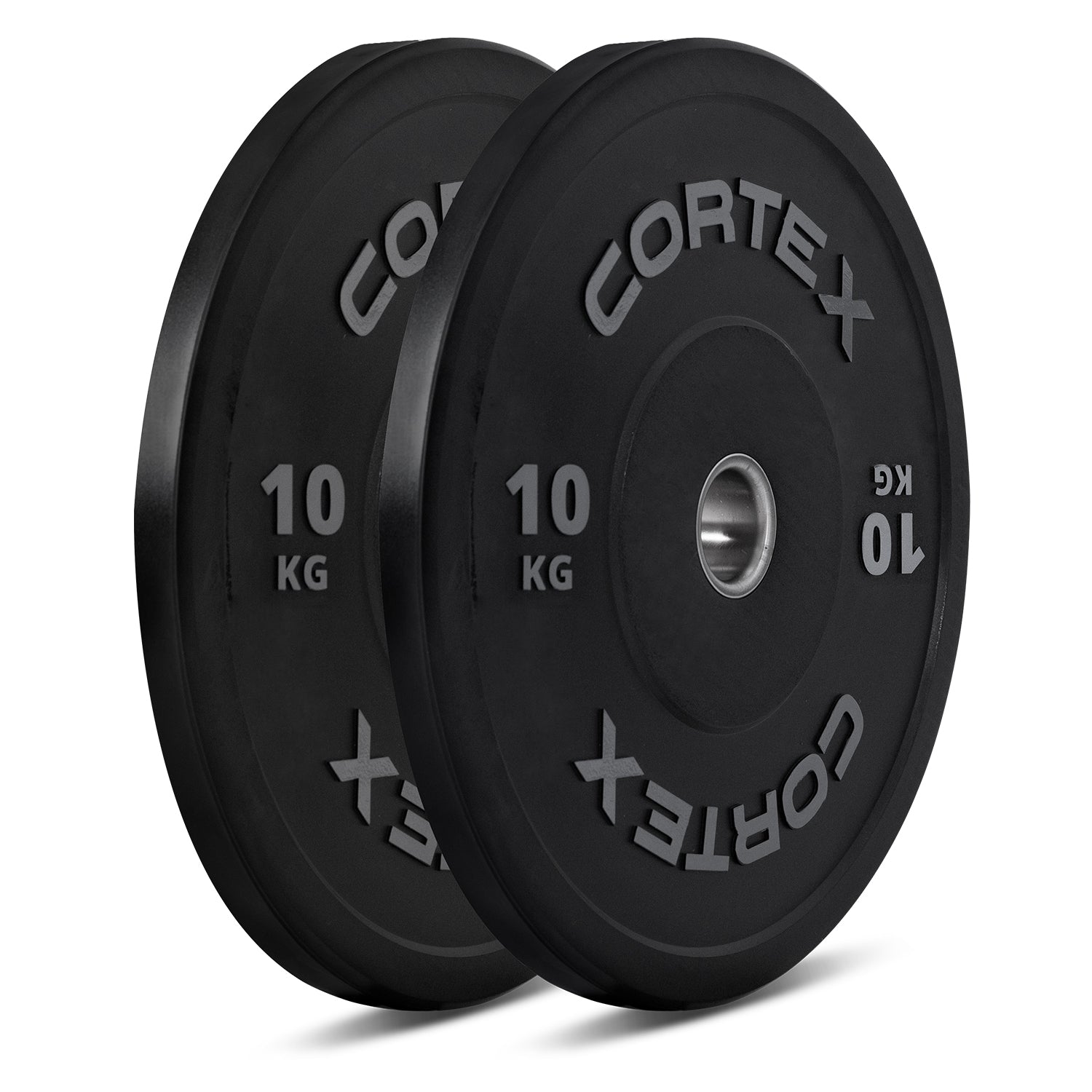 CORTEX 10kg Black Series V2 50mm Rubber Olympic Bumper Plate Pair