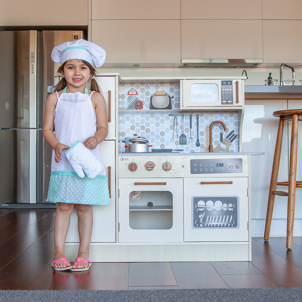 Classic World Kids Play Kitchen Set with Light and Sound Effects