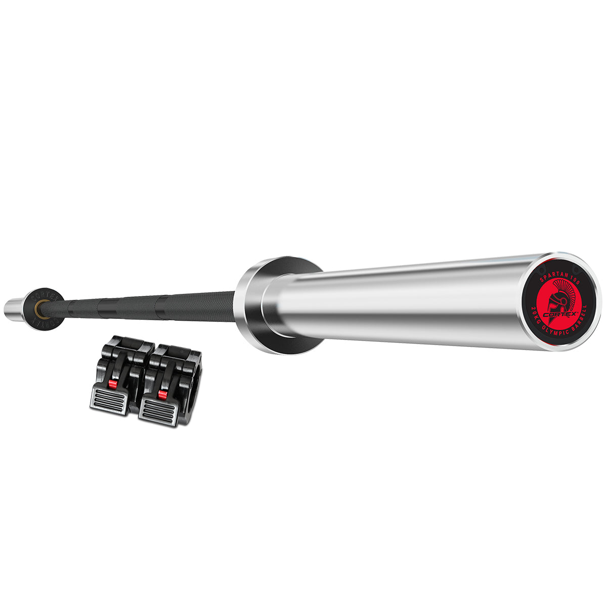 SPARTAN100 7ft 20kg Olympic Barbell Black Oxide with Lockjaw Collars