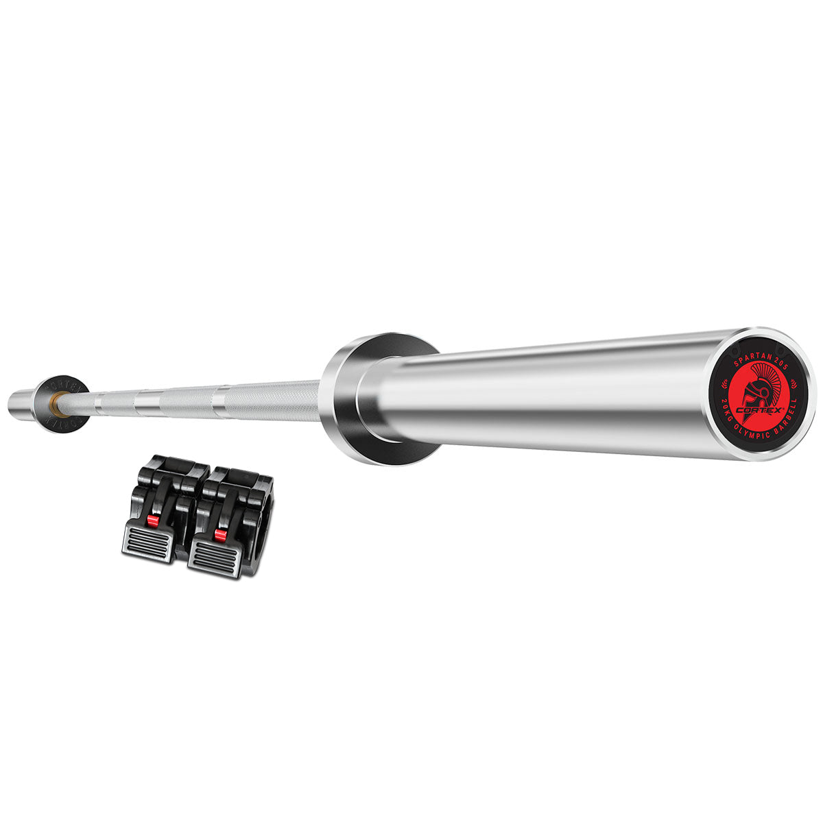 SPARTAN205 7ft 20kg Olympic Barbell Hard Chrome with Lockjaw Collars