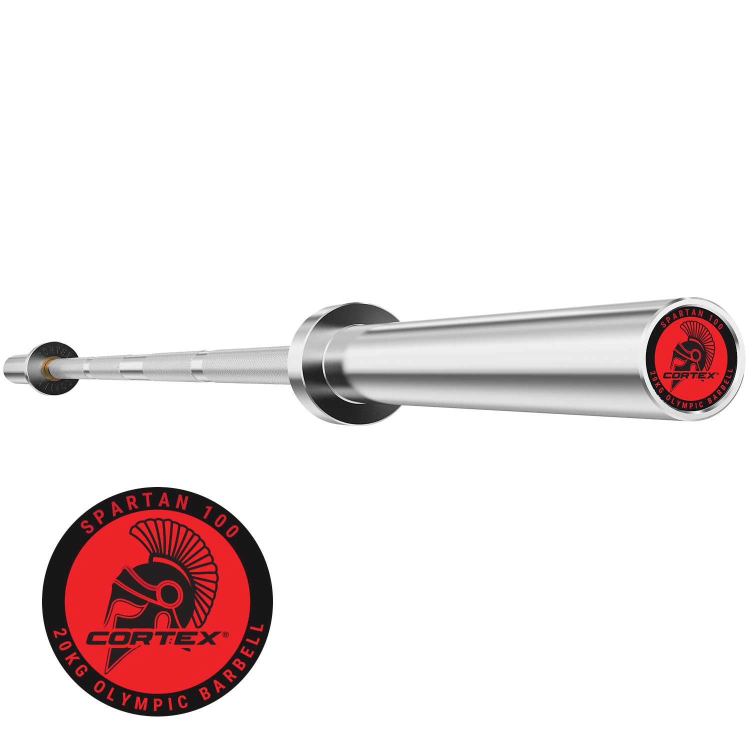 SPARTAN100 7ft Olympic Barbell 20kg Chrome Finish