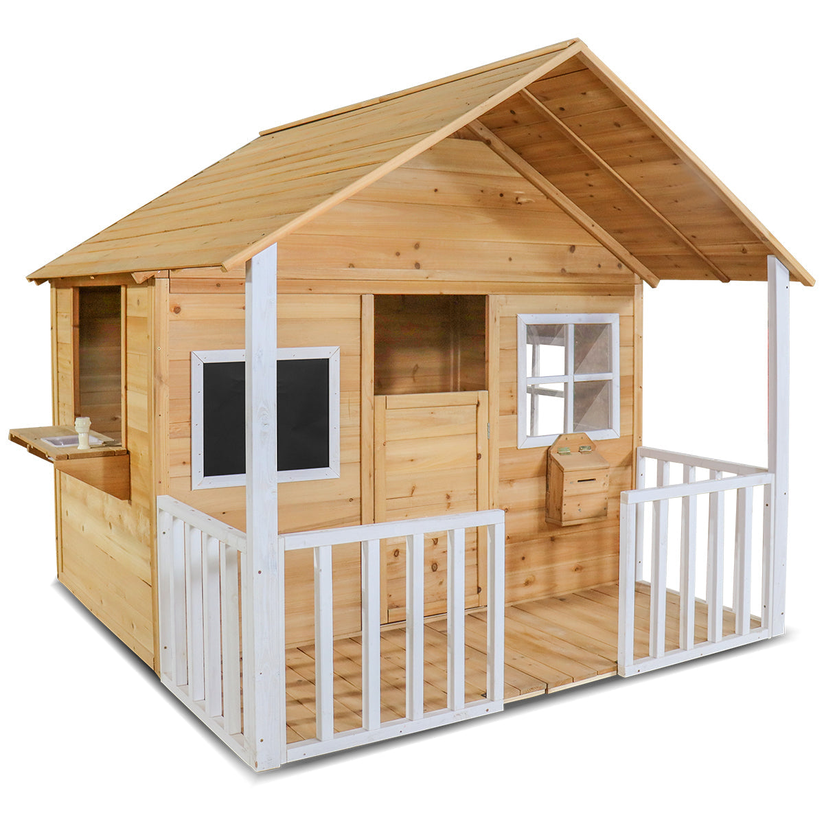 Camira V2 Kids Cubby House Timber Veranda Flower Bed