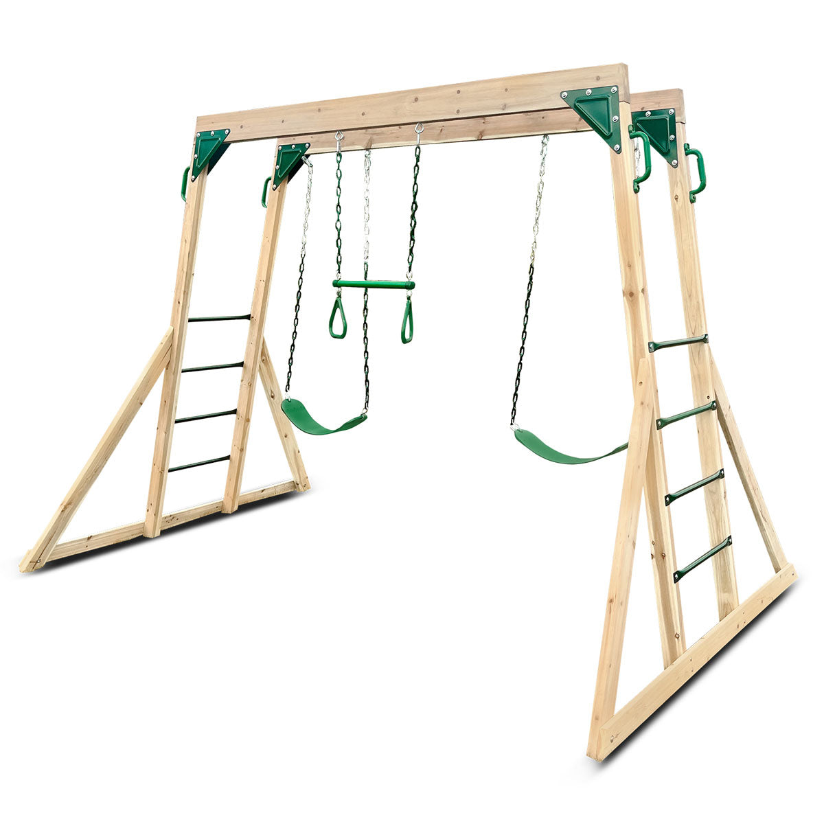 Daintree Kids 2-in-1 Monkey Bars & Swing Set Timber Outdoor Play Equipment