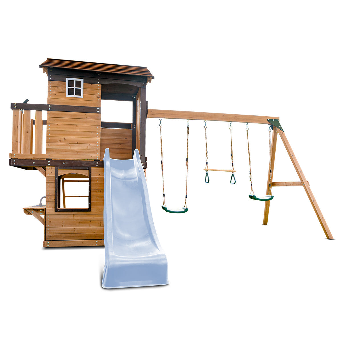 Lifespan Kids Darlington Swing Set & Play Centre with 2.2m Slide Pastel Blue