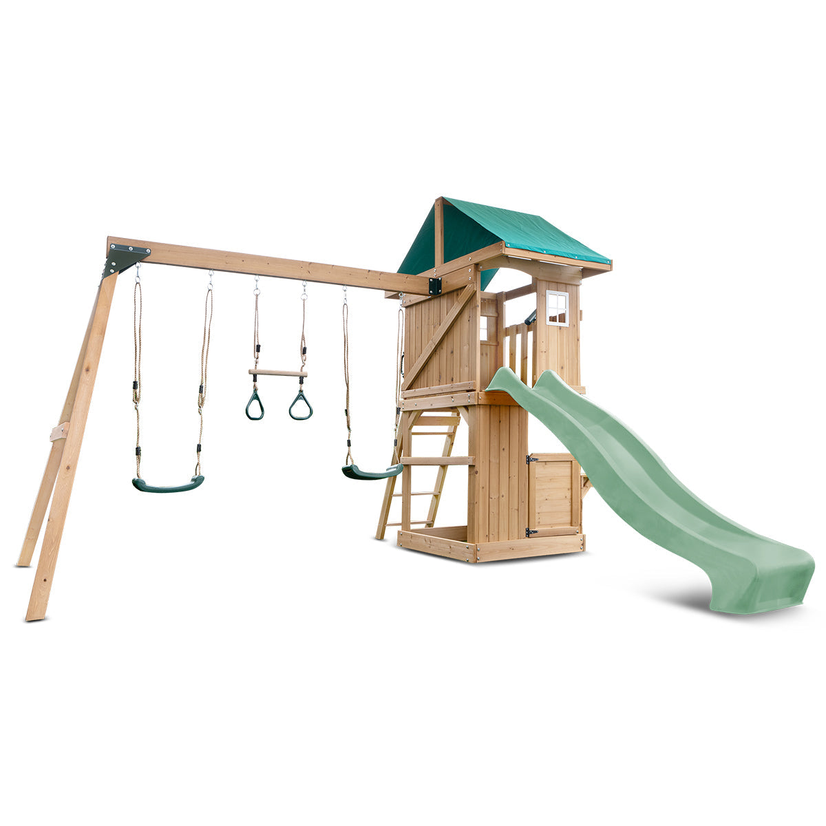 Lifespan Kids Montrose Swing Set & Play Centre with 2.2m Slide Pastel Green
