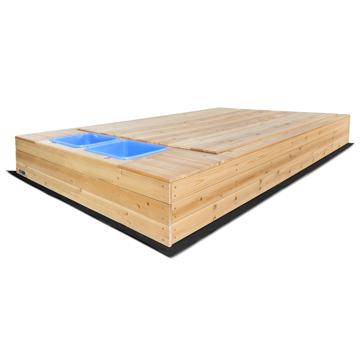 Mighty Kids Sandpit Wooden Cover Storage Compartments