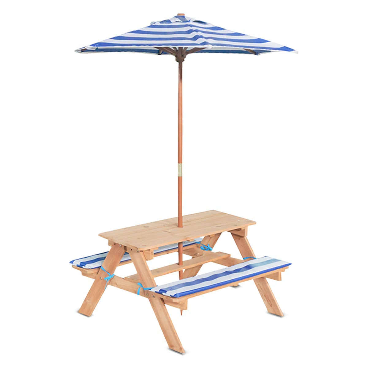 Sunset Kids Picnic Table with UV Umbrella Navy/White