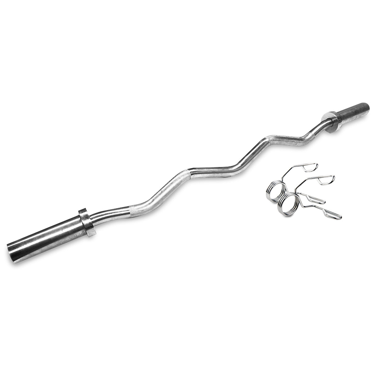 CORTEX 47" Olympic Curl Bar with Spring Collars Chrome