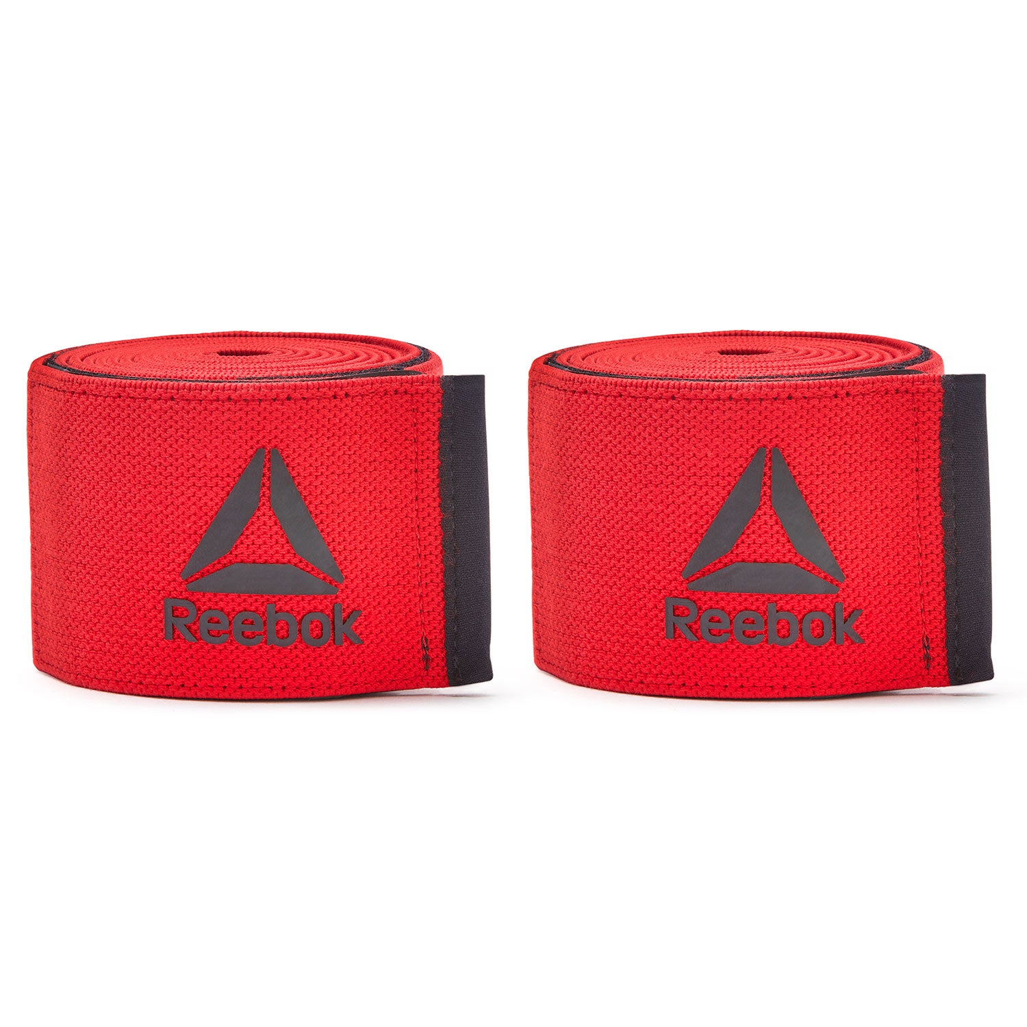 Reebok 2m Knee Wraps Red Elasticated Velcro Pair