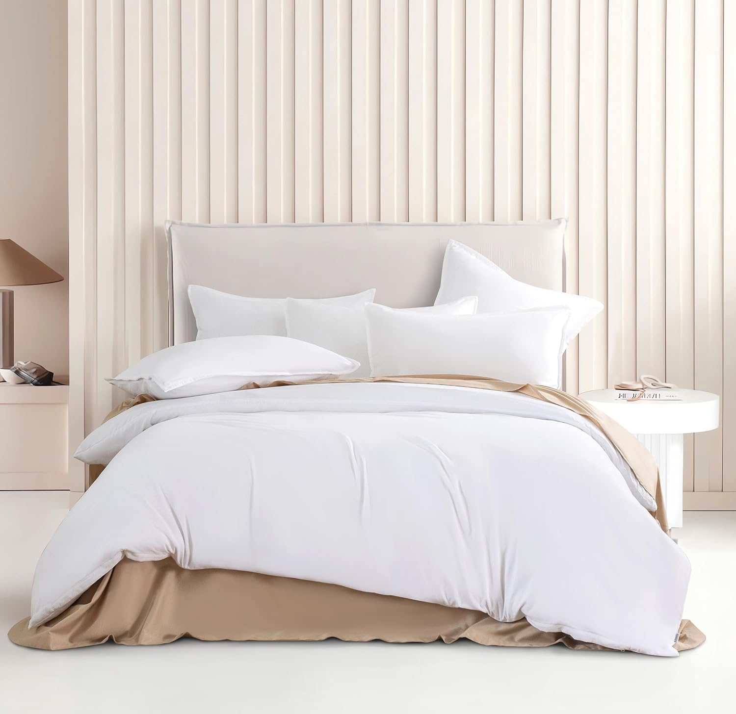 Vintage Washed Microfibre Quilt Cover Set White, Single