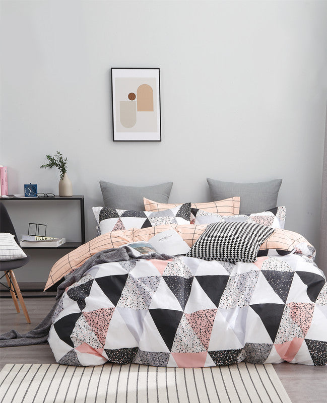 100% Cotton Reversible Quilt Cover Set - Annie - King Size