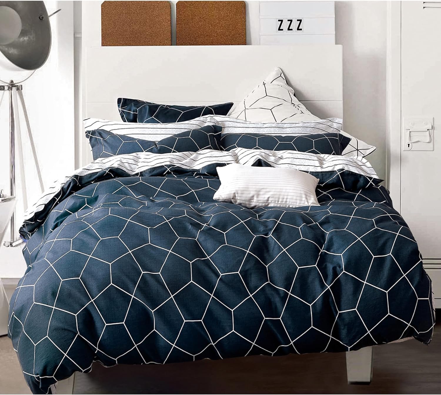 100% Cotton Reversible Quilt Cover Set - Fred - Super King Size
