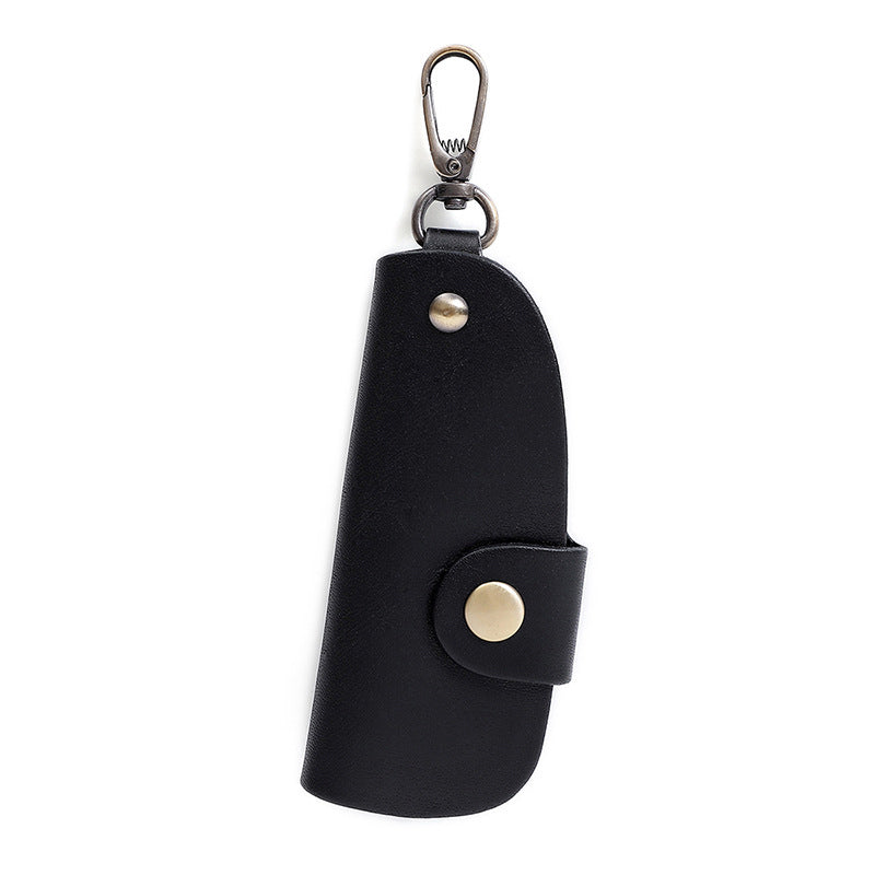 Genuine Leather Wallet Purse Bag Case Holder Key Ring Pouch Bag Safe Hanger Black