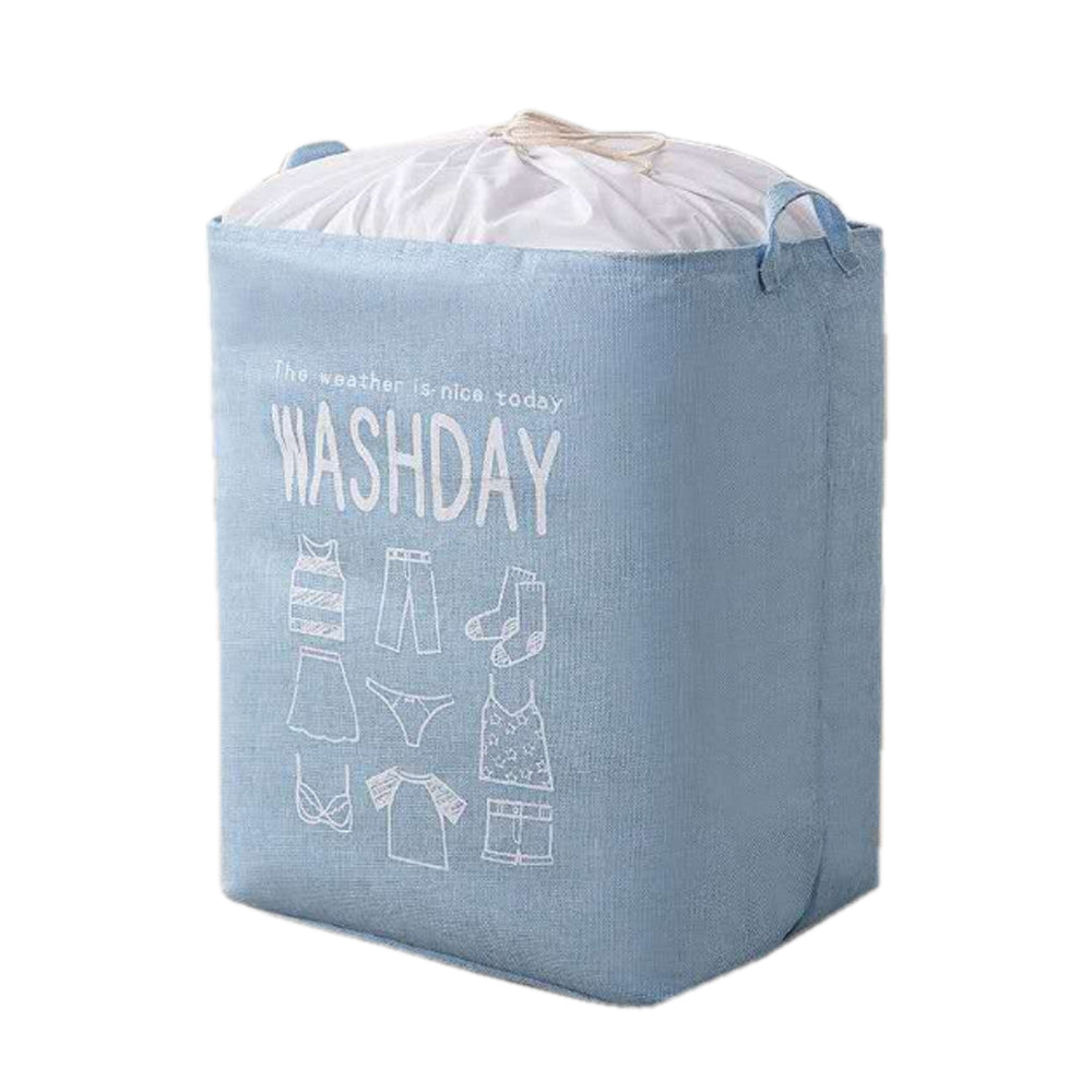 Ex-Large Capacity Collapsible Laundry Basket Foldable Washing Bin Hamper Linen Blue