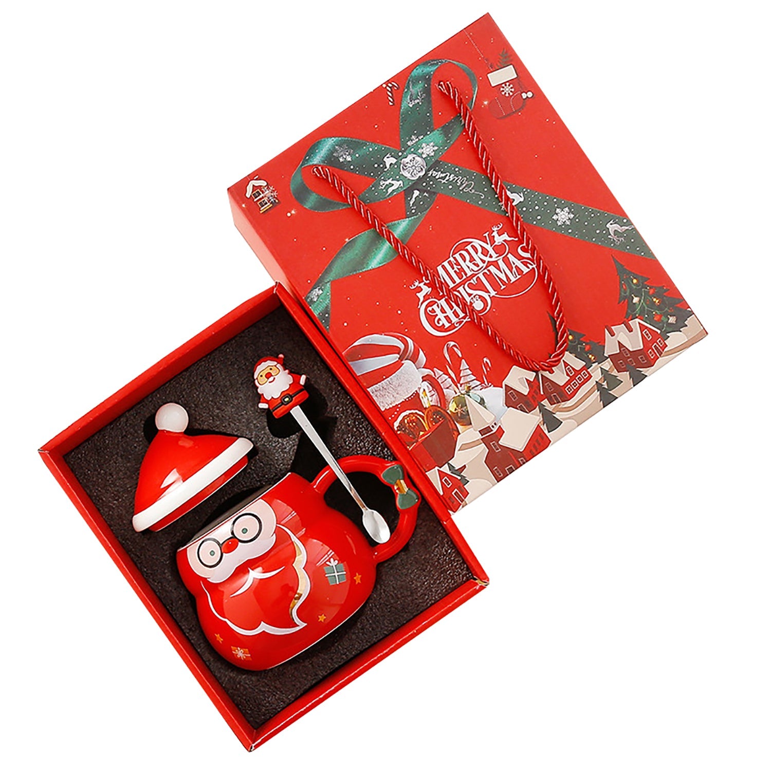 Christmas Cup Gift Box Ceramic Mug Set Mug Gift Set Christmas Coffee Cup Santa Claus