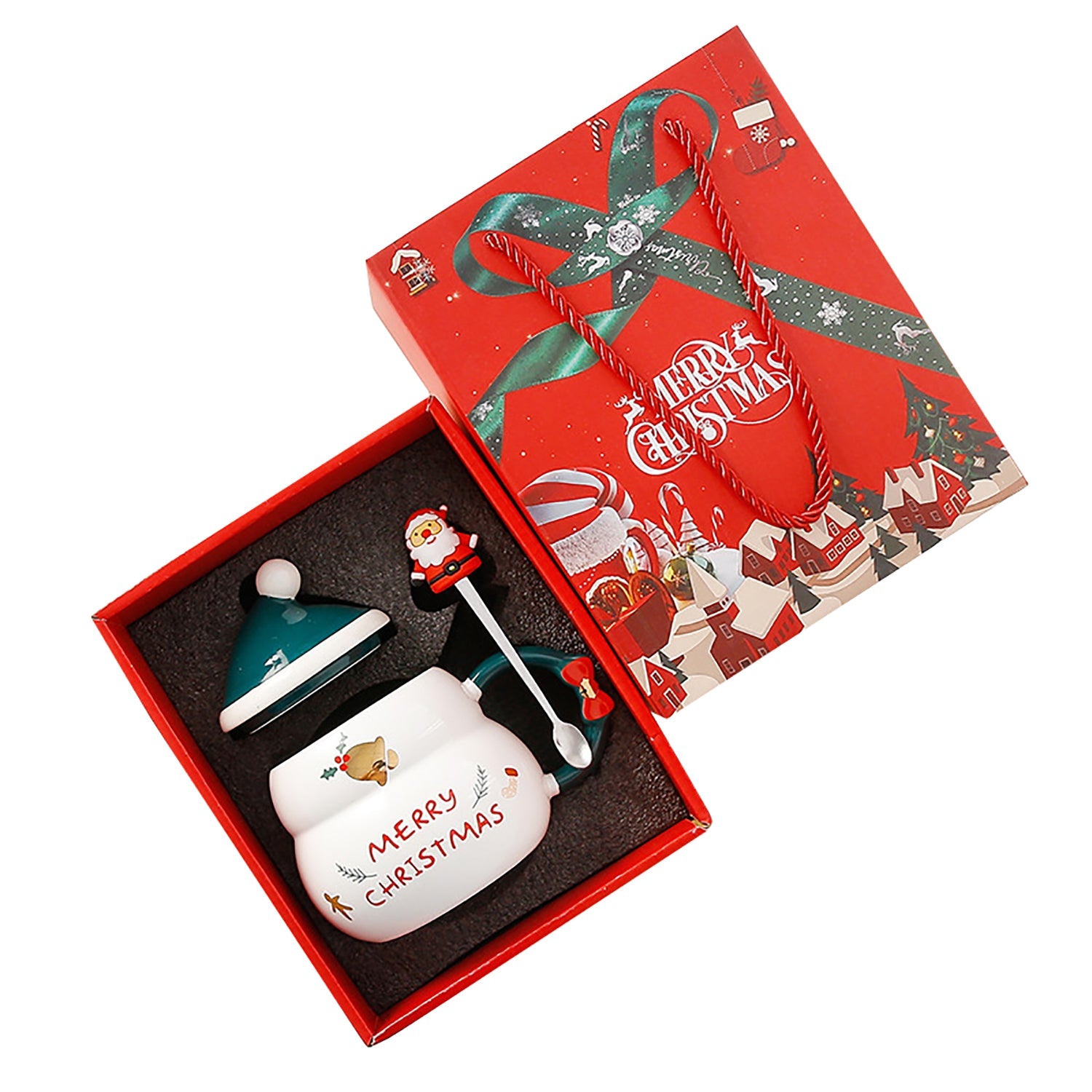 Christmas Cup Gift Box Ceramic Mug Set Mug Gift Set Christmas Coffee Cup Bell
