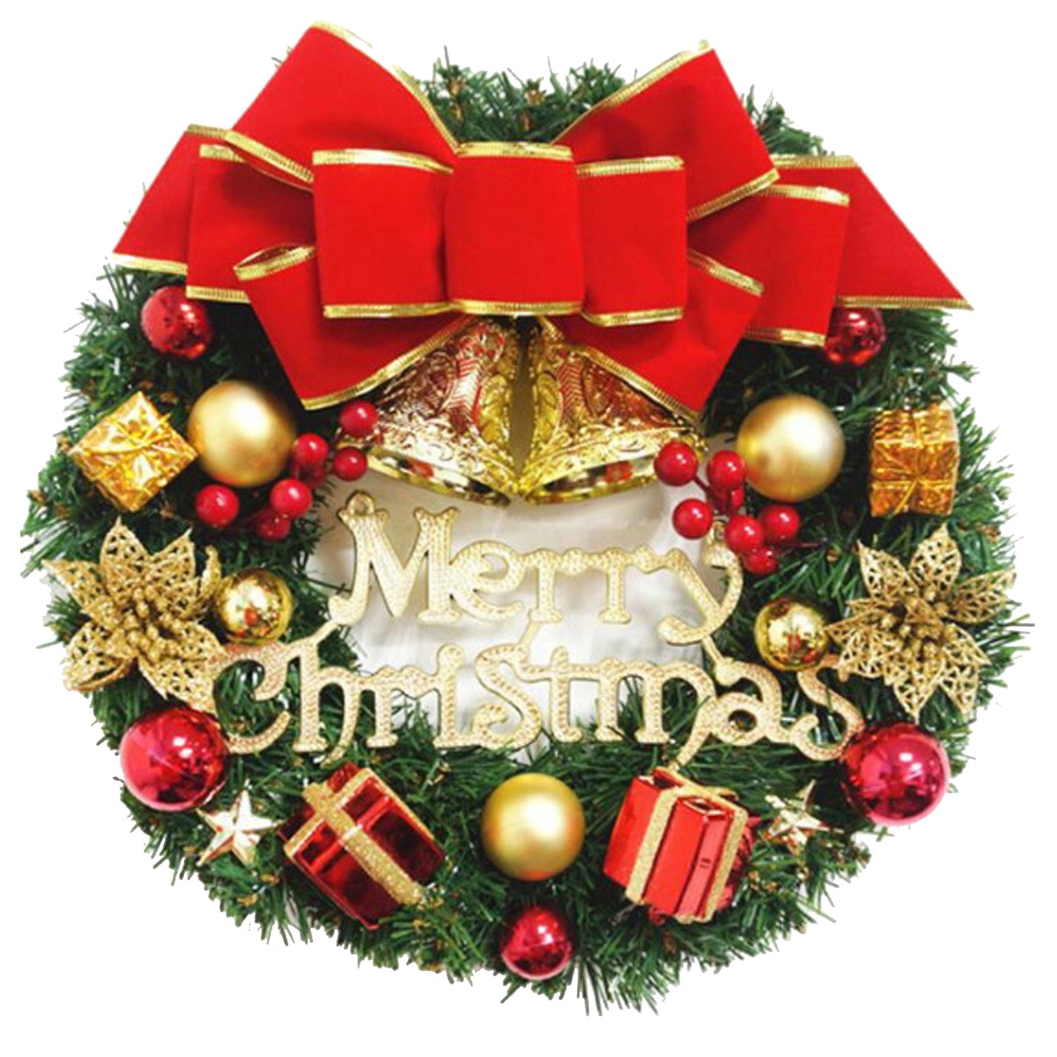 Christmas Wreath Door Garland Decoration Front Door Hanging Flowers Tree Decor J1-2
