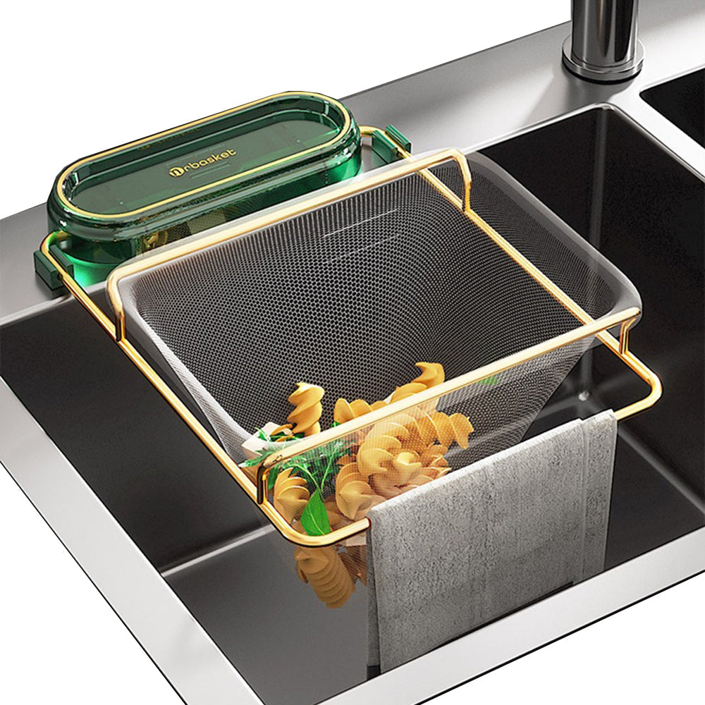 Kitchen Sink Strainer Drain with 200pcs Sink Filter Mesh Bags Filter Food Waste Green+200pcs net bags