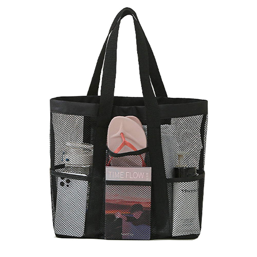 Large Capacity Mesh Multi-pocket Beach Bag Portable Travel Swimming Storage Large