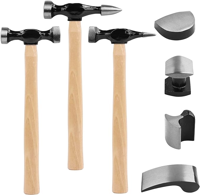 SWANLAKE GARDEN TOOLS 7 Piece Auto Body Repair Kit, Auto Body Tools, Auto Body Repair Tools with Carbon Steel Hammer Heads SW-66076