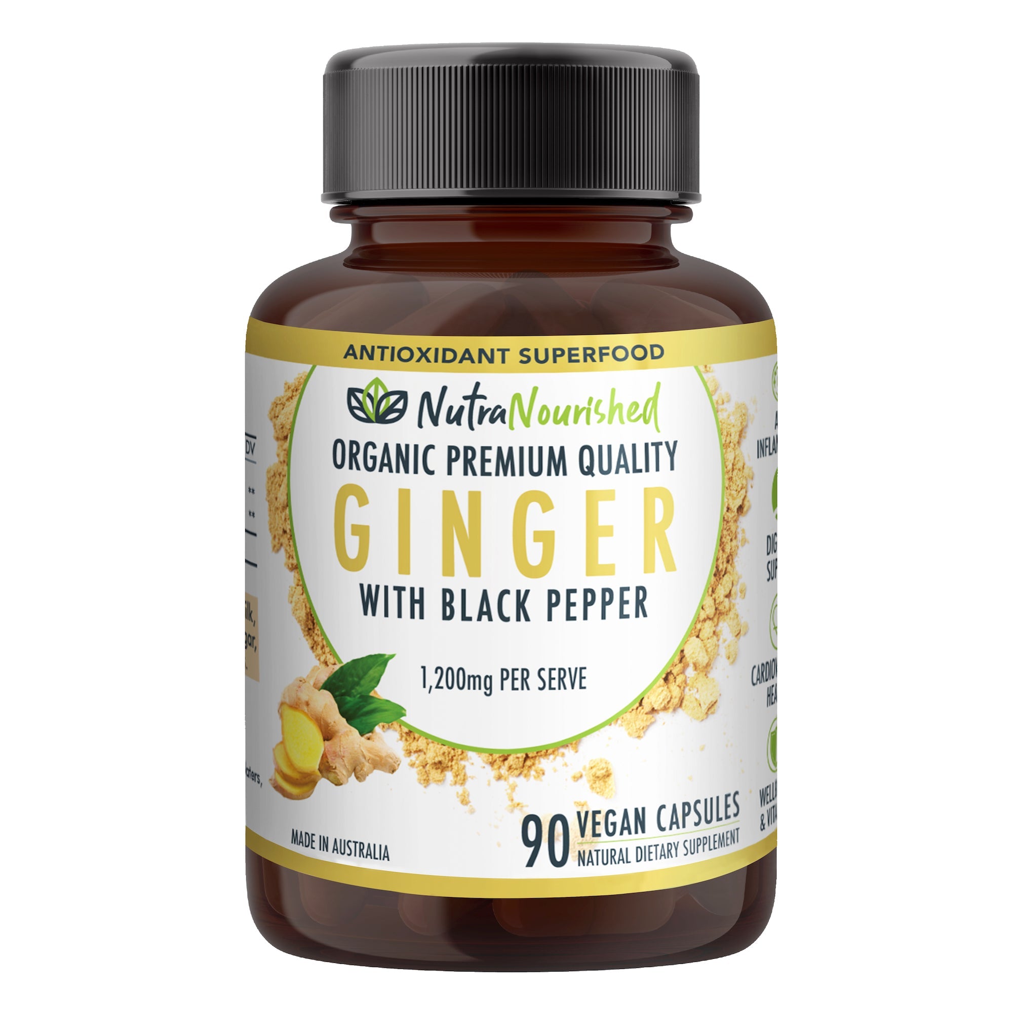 Ginger Capsules Organic Vegan - 90 Vegan Capsules