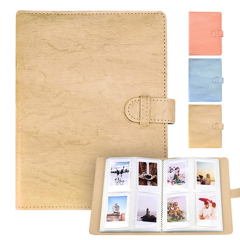 LIFEBEA 256 Pockets Photo Album for Fujifilm Instax Mini 11 12 9 40 Evo Liplay 8 7+ Instant Camera, Photo Album for Polaroid Kodak HP Zink 2x3" Photo Beige