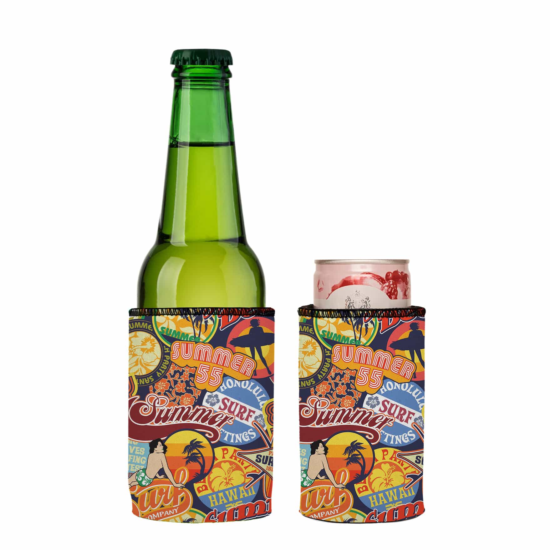 Vintage Summer Stubby Cooler 2-Pack - Standard