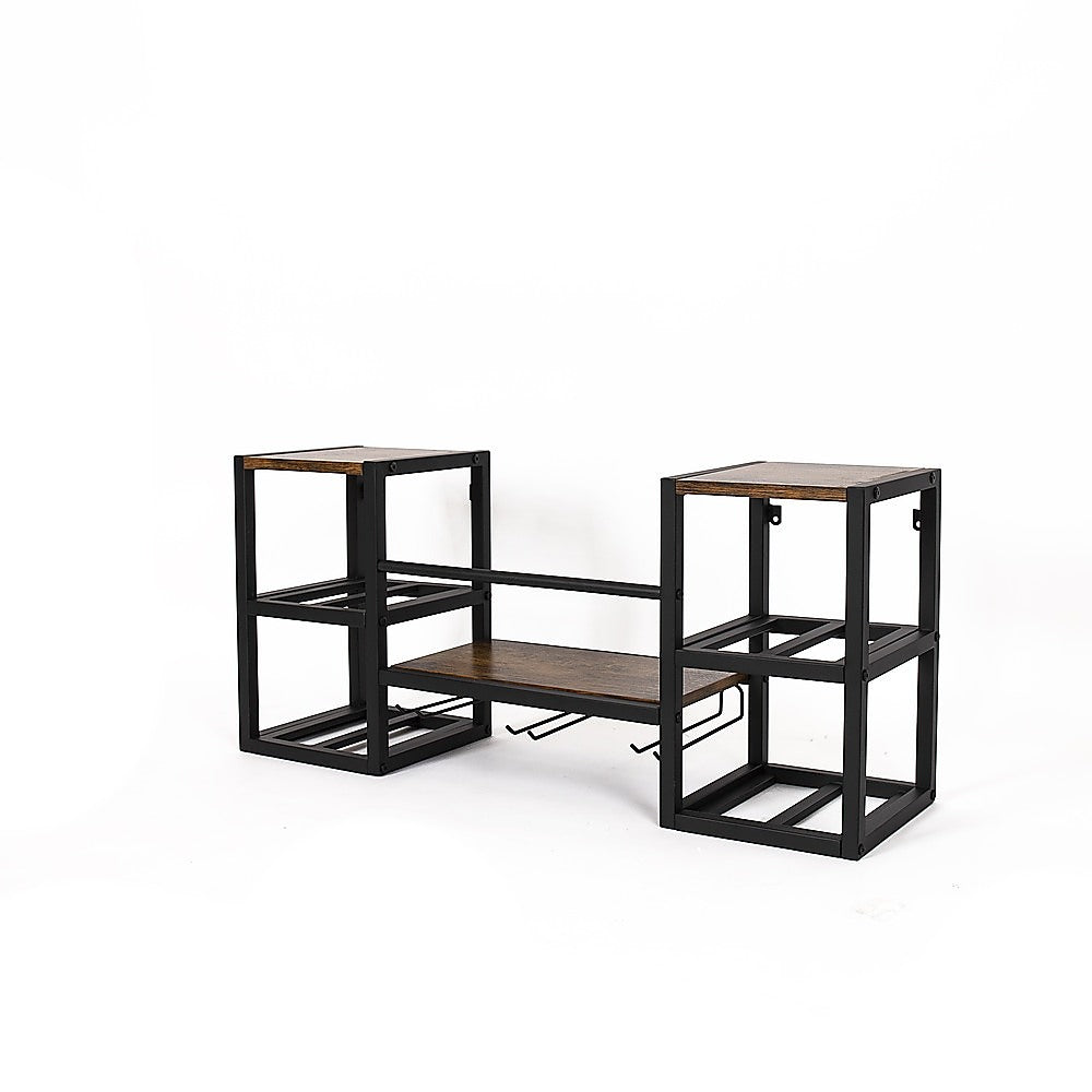 Wall Mounted Wine Rack 3 Stem Glass Holder Storage Organiser