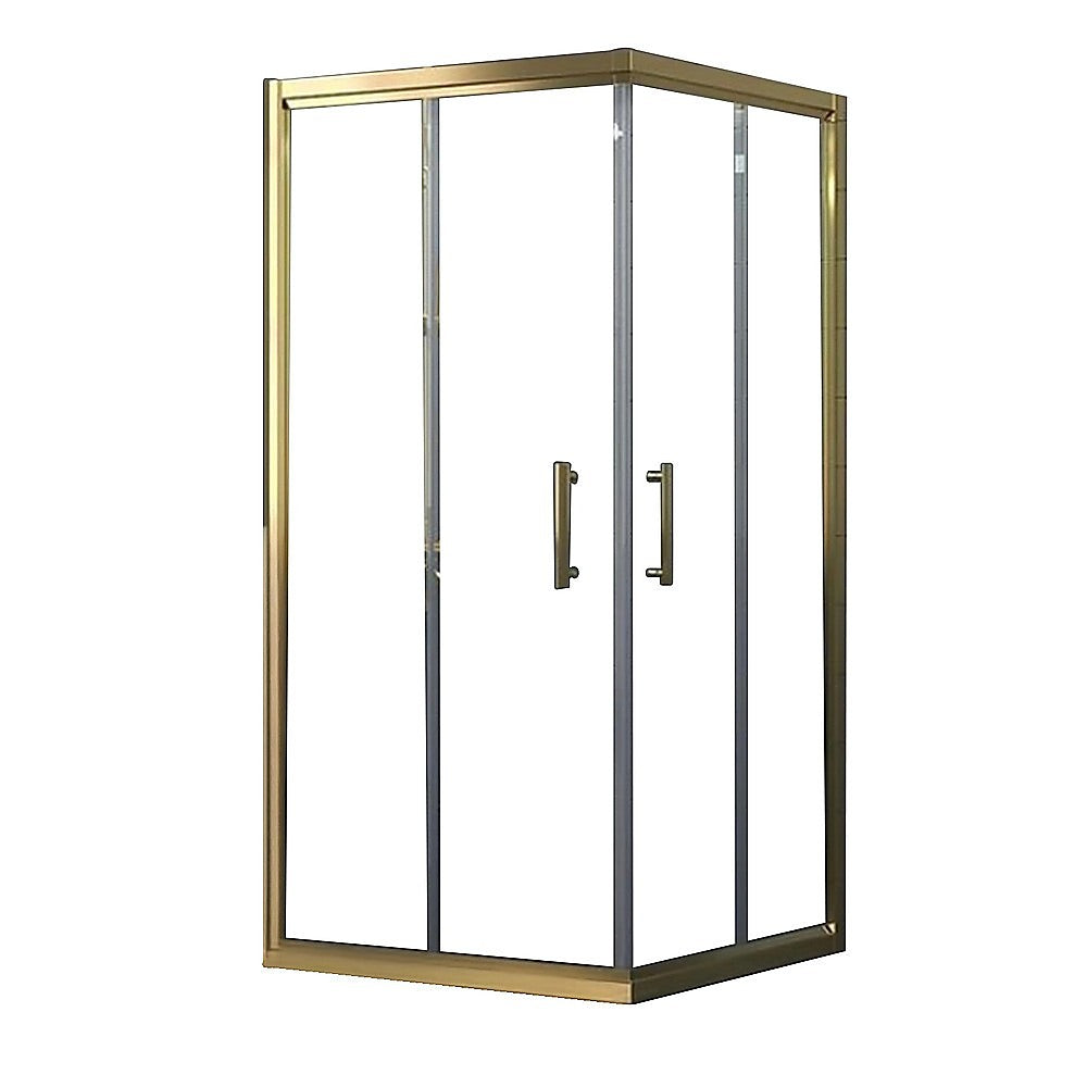 Adjustable 1200x900mm Double Sliding Door Glass Shower Screen in Gold