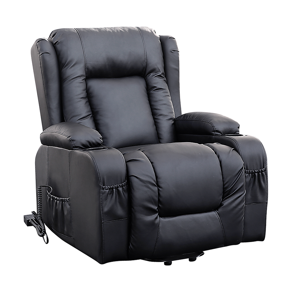 Lift Heated Leather Recliner Electric Massage Chair with USB port