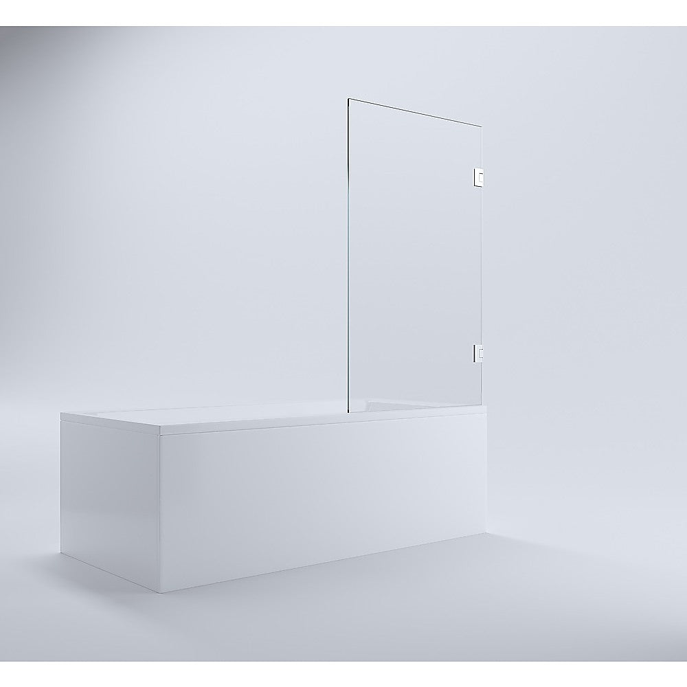 90cm Frameless Swing Bath Screen with Chrome Hardware
