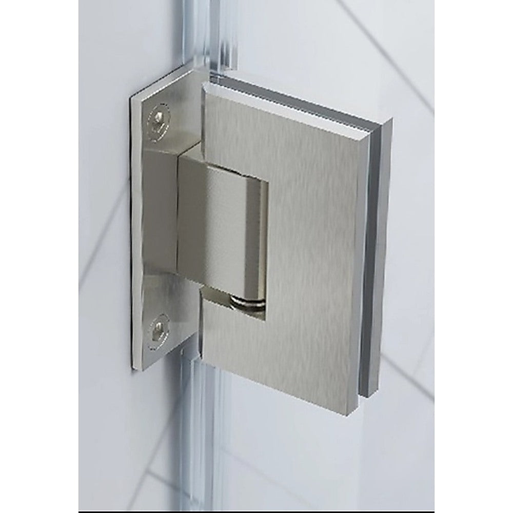 90° Brass Glass Shower Door L-Hinge in White