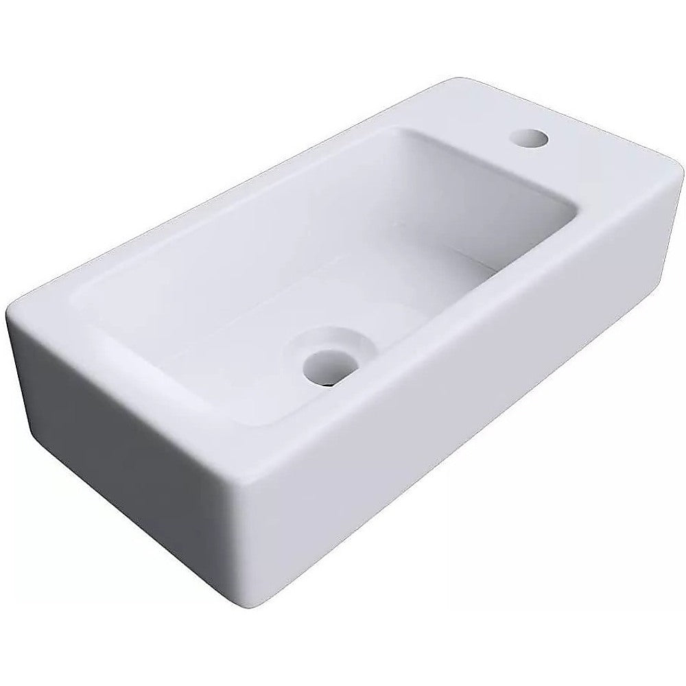 Small Compact Bathroom Cloakroom Hand Wash Basin Sink Ceramic Wall Hung