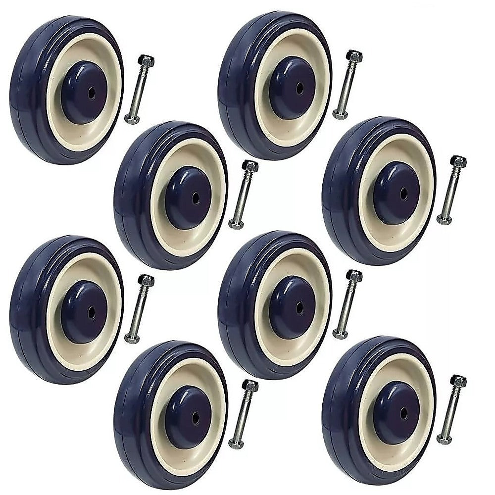 8 x 5" Diameter Wheels Nuts and Bolts included