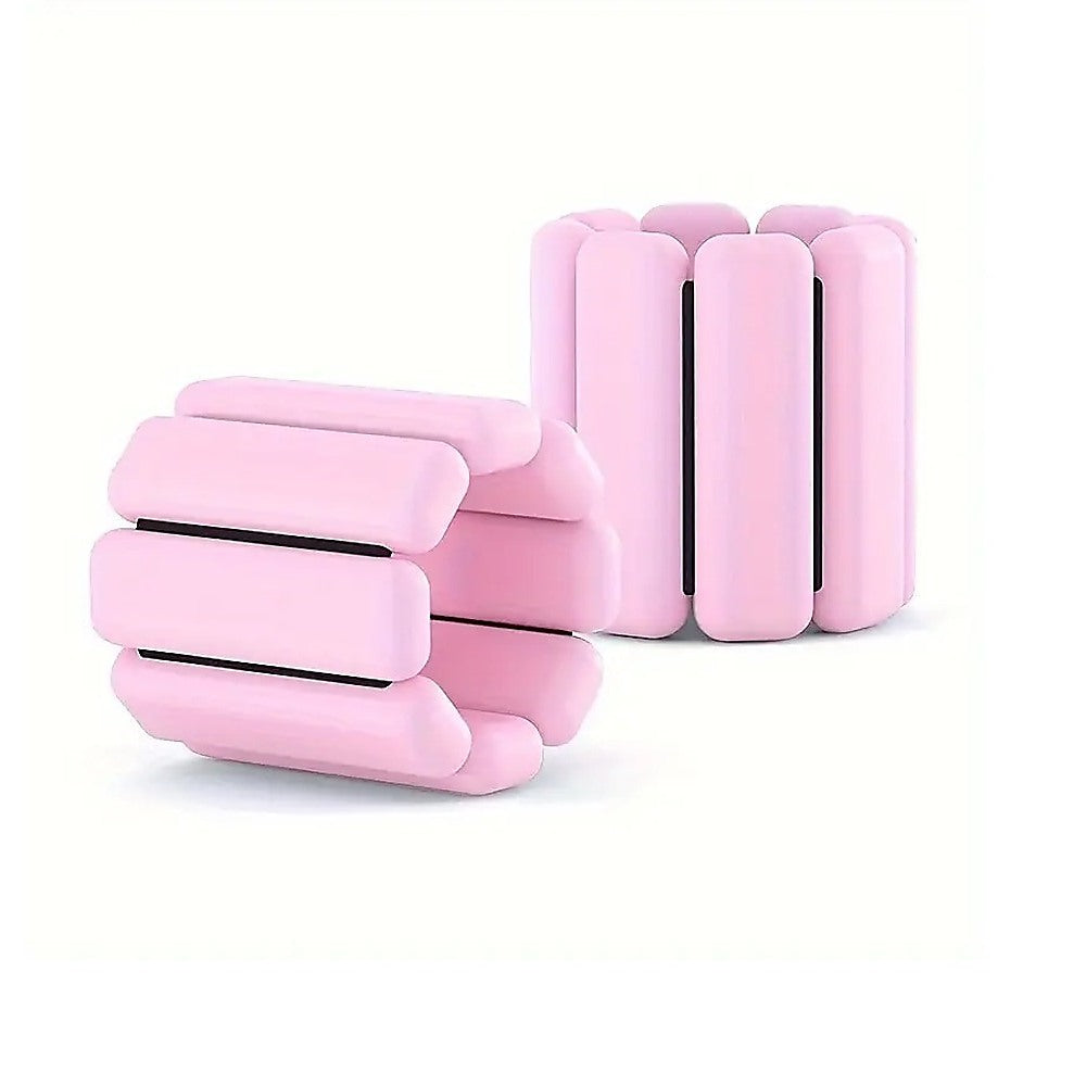 2-Piece Ankle & Wrist Weights – 1kg Pair Adjustable Workout Bangles Pink