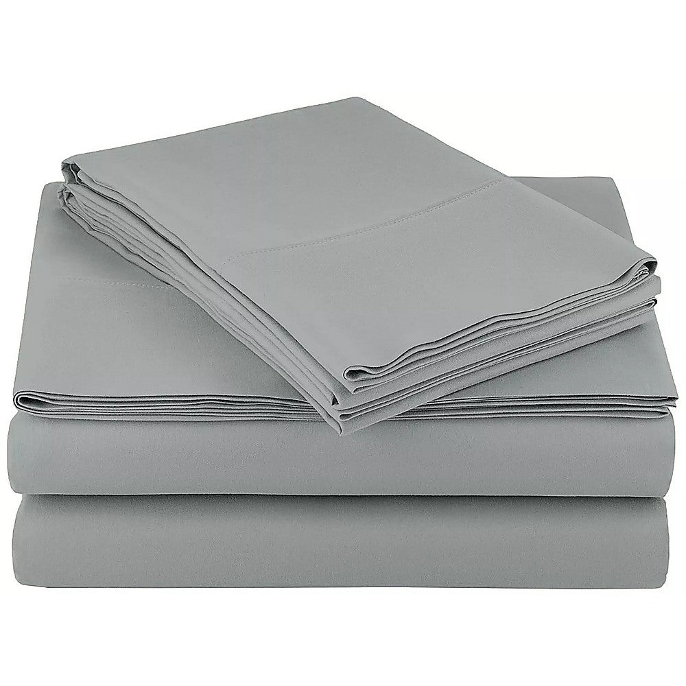 Queen Bed Sheet Set – 1800 Series Microfiber, Deep Pocket, Soft & Breathable, Grey