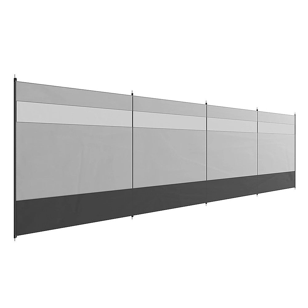 Camping Windbreak with Clear Windows & Bag – 725x140cm Grey