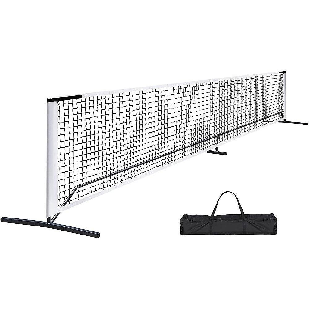 Portable 6.7m Pickleball Net Set – Metal Frame with Wheels & Court Lines