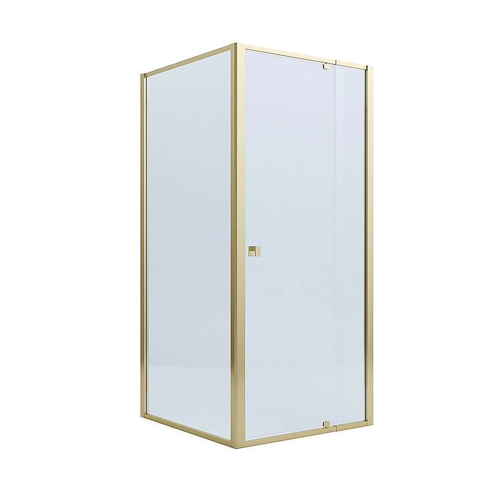 Adjustable Semi Frameless Shower Screen 74-82cm x 98-101cm With Gold Hardware For Modern Bathrooms