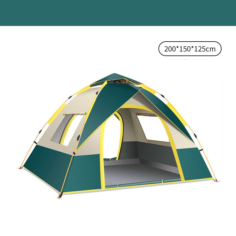 Dark Green 2 Person Lightweight Camping Tent 200*150*125cm | UV Protection Silver Coated, Dual Doors & Windows