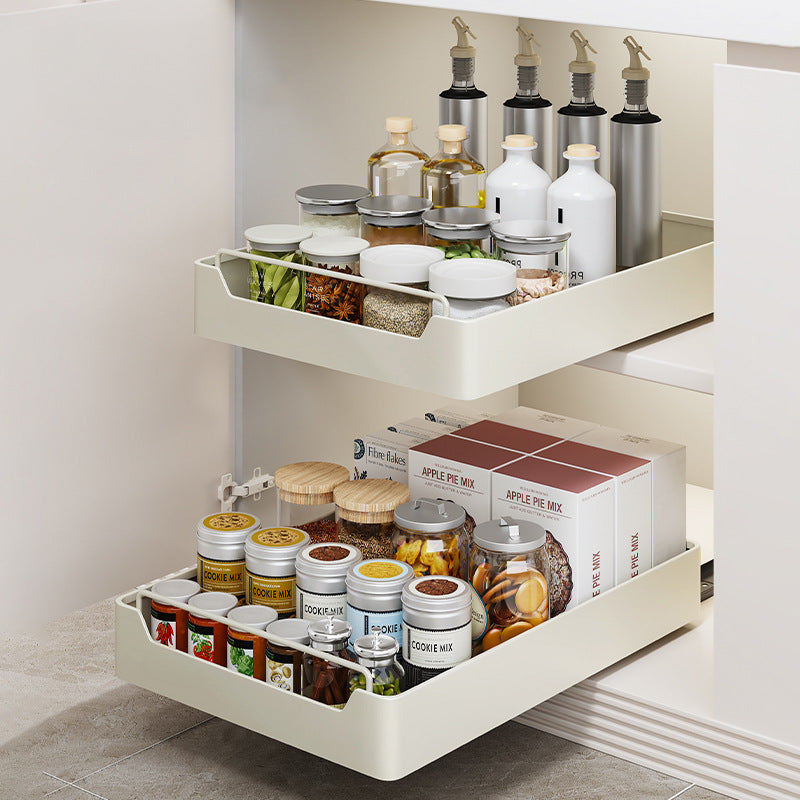 Kitchen Cabinet Pull-Out Organizer for Spices, Jars, and Bottles - Space-Saving Storage Solution 25 width -53 depth