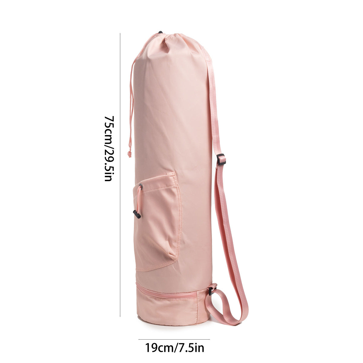 Pink Durable Yoga Mat Carry Bag - Multi-Functional Fitness Backpack with Wet Pocket Mugs are filming props, not included
