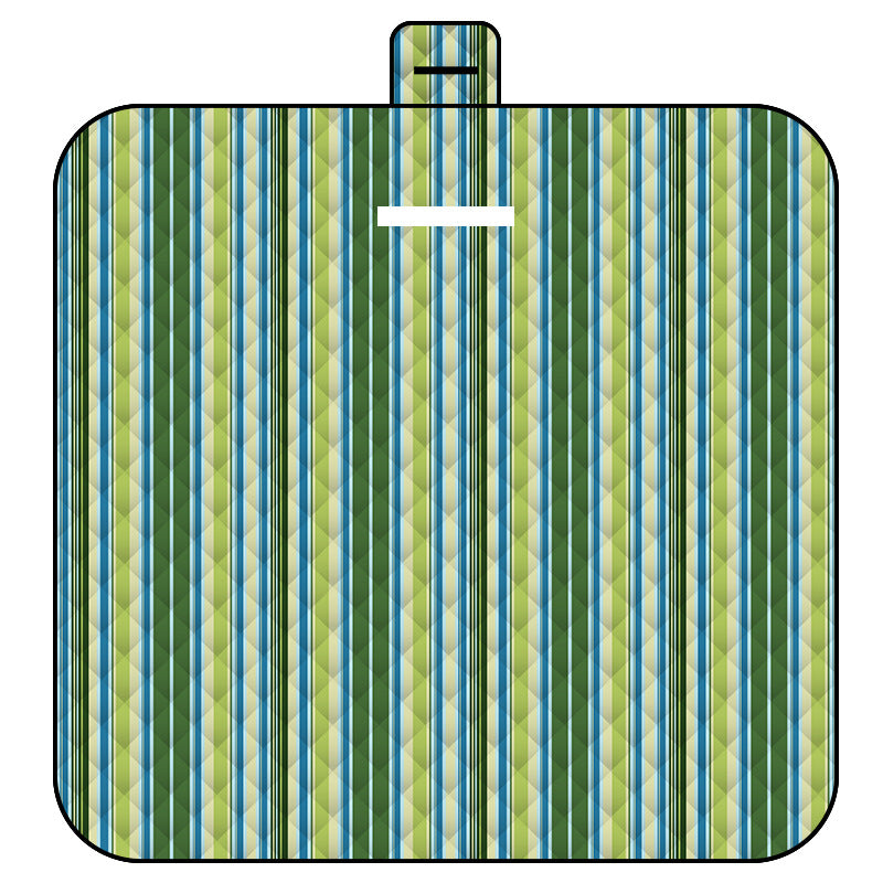 Thickened Waterproof Picnic Blanket - Portable Outdoor Beach Mat for Camping and Hiking 150*200cm Green Stripes