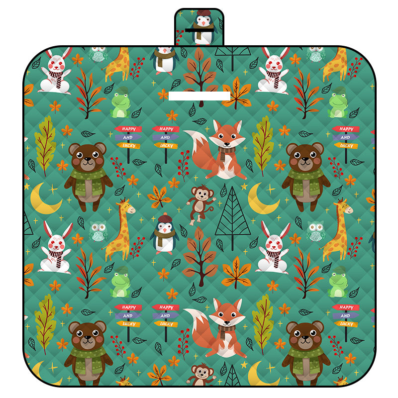 Thickened Waterproof Picnic Blanket - Portable Outdoor Beach Mat for Camping and Hiking 150*200cm Green Forest